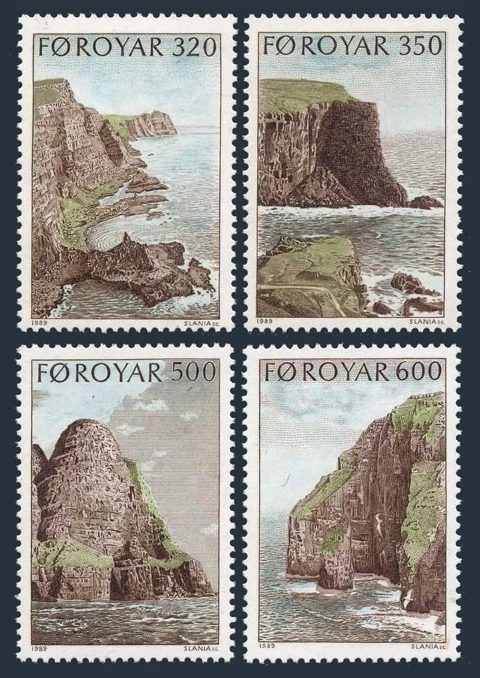 Faroe 197-200,MNH.Michel 190-193. Bird Cliff of Suduroy,1989.Tvoran,Skuvanes, - Image 1 of 1