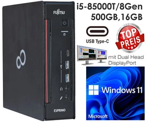 FUJITSU ESPRIMO INTEL I5-8500T 16GB DDR4 500 GB SSD USB-C WINDOWS 11 Q958-8Gen - Bild 1 von 6