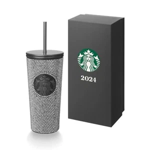 Starbucks 2024 Strass Glittery Charcoal Edelstahl Cold Cup 16Oz. Neu im Karton - Bild 1 von 6
