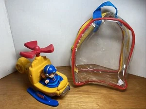 Vintage Fisher Price Little People Lights Sound Helicopter 2001 Mattel 77980 - Picture 1 of 9