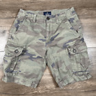 american Eagle camo cargo shorts mens size 28 camouflage army green 9" inseam