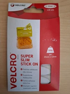 VELCRO Brand One Super Slim stick on Ovals 35mm x 12mm x 18 sets - Picture 1 of 4
