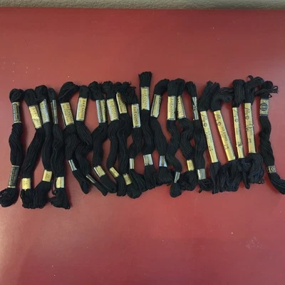 Lot Of 20 Black JP Coats, Lily, Star, DMC Embroidery Floss New Vintage - Image 1 of 4