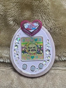Tamagotchi P's White Pink Aikatsu w/ TamaDecoPierce Tested USED From Japan - Picture 1 of 4