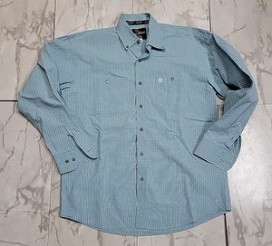 Wrangler George Strait Gingham blau geknöpftes Westernhemd Herren Large - Bild 1 von 9