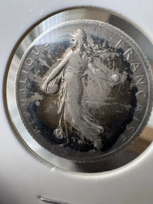 1918 França 1 franco semeador série arco-íris tonificação única. - Imagem 1 de 4