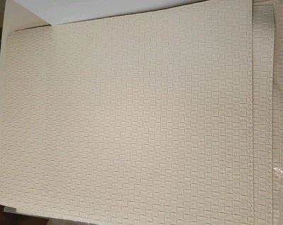 Woven Leather Look Placemats 12x16 Cream Set Of 6 - Image 1 of 4