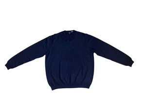 Brooks Brothers 346 Men’s Navy Blue 100% Merino Wool V Neck Sweater Size XL - Picture 1 of 6
