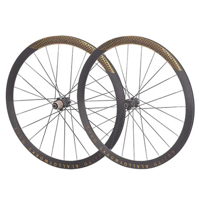 Juego de ruedas cubierta de freno de disco 700C todoterreno ruedas de bicicleta de carretera buje de bloqueo central Foto 1 de 4