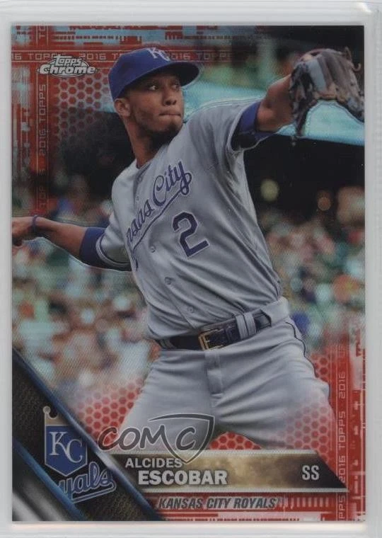 2016 Topps Chrome Red Refractor /5 Alcides Escobar #117 - Image 1 of 2