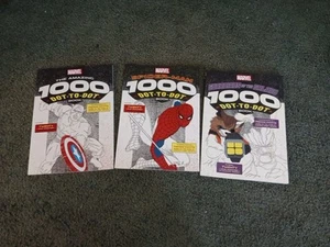 Marvel 1000 Dot To Dot Books Lot Of 3 Perfect Unused Condition Fun Large Size - Picture 1 of 19
