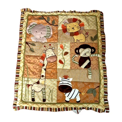 CoCaLo NALI Jungle Animals Crib Comforter Elephant Lion Giraffe Zebra Monkey - Image 1 of 3