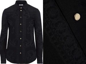 Versace Collection Men Iconic Cult Printed Denim Shirt Long Sleeve New 38 S - Picture 1 of 7