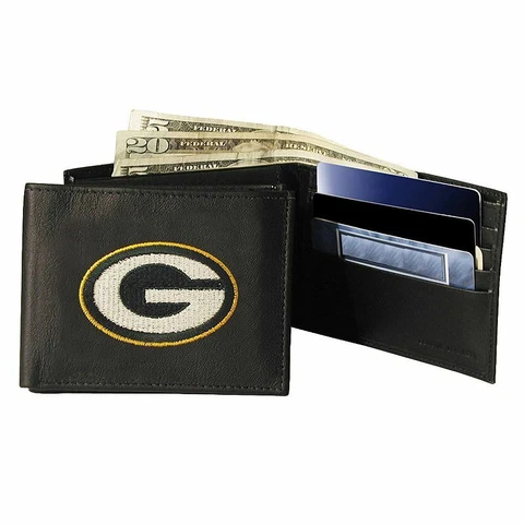 GREEN BAY PACKERS BIFOLD LEATHER WALLET NEW Cover
