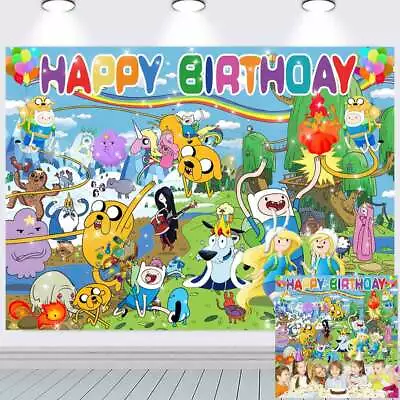 Adventure Time Party Supplies Birthday Decoration Backdrop Banner for kids 5x3ft