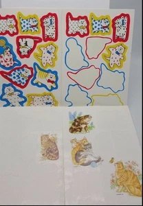 Lote de pegatinas Current Inc para gatito gato gatito década de 1990 hojas de pegatinas 1991 usadas dibujos animados - Imagen 1 de 7