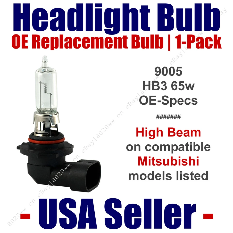 Headlight Bulb High Beam OE Replacement Fits Listed Mitsubishi Models - 9005 - Image 1 of 1