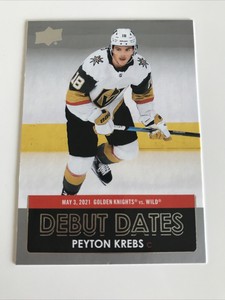 NHL Card, Peyton Krebs, Debut Dates, UD1 2021-22, Vegas