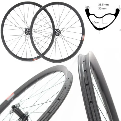 38mm Wide Mountain Bike Tubeless Wheelset 27.5er Carbon MTB DH AM Enduro Wheels - Image 1 of 4