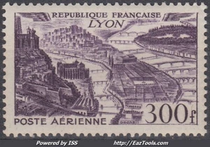 FRANCE : POSTE AERIENNE 300 F LYON N° 26 NEUF ** GOMME SANS CHARNIERE - Picture 1 of 2