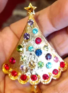 Robert Mandle Multi Color Christmas tree brooch Robert Mandle - Picture 1 of 2