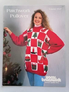 ADULT PATCHWORK PULLOVER, 85-110cm 10ply - BRUNSWICK Knitting Pattern 9527 - Picture 1 of 2
