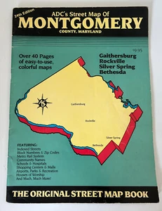 Montgomery Co County MD Street Map Atlas Book Maryland ADC 1993 24ª edición de colección - Imagen 1 de 7