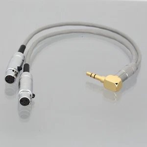 3.5mm TRS Stereo Plug Elbow to Dual Mini XLR TA3F 8” L2B2AT Balanced Cable 1M2F - Picture 1 of 3