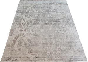 8 x 10 Area Rug for Living Room Hand-Loomed 100% Viscose Large Abstract Neutral - Picture 1 of 20