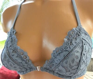 Victorias Secret bra 34C body by victoria unlined plunge racer back dusty blue - Picture 1 of 2