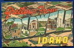 Caldwell Idaho id Large Letters linen postcard - Picture 1 of 2