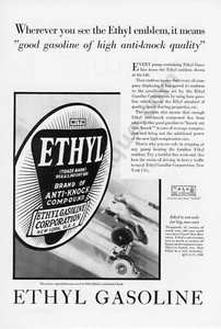 Ethyl Gasoline Corporation 1930 plomo vintage estampado coleccionable anuncio (241) - Imagen 1 de 1