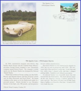 USA5 #3932 U/A MYSTIC FDC   Sporty Cars 1954 Kaiser Darren - Picture 1 of 1