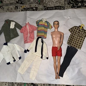 1960 Mattel Ken Doll Rare Vertical Striped Shirt + Extras - Picture 1 of 4