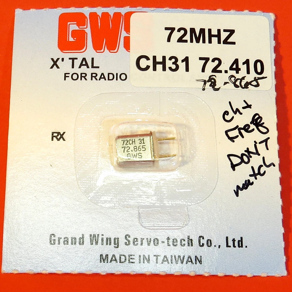 NIP- Crystal 72 mHz Rx - Ch31 - GWS Mini Size - Image 1 of 1