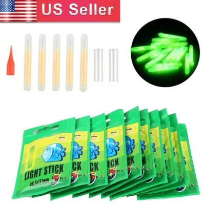 100× Glow Sticks Sea Carp Coarse Fishing Float Fluorescent Rod Tip Night Light - Image 1 of 4