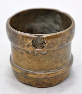 Antique Brass Grain Measurement Pot Paili Original Old Hand Crafted - Picture 1 of 5