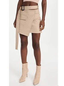 Helmut Lang Cotton Trench Skirt Size 0 Wrap Khaki - Picture 1 of 6