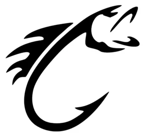 Fish and Hook Decal Fishing Decal for Truck, Car, Windows, Outdoors, boat, phone - Picture 1 of 5