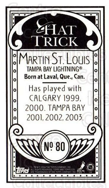 2003-04 Topps C55 Minis Hat Trick #80 Martin St. Louis - Image 1 of 1