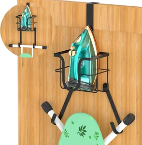Ironing Board Hanger Wall Mount/Over the Door, SUS304 Stainless Steel Foldable L - Picture 1 of 9