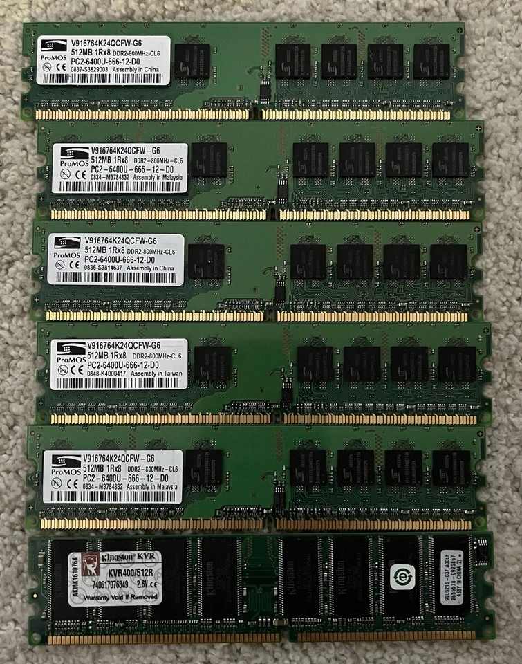 6 - 512MB DDR2 Memory Chips - Image 1 of 1