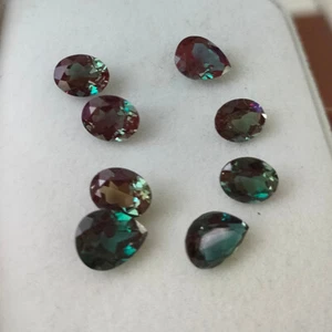 Lab Grown Alexander stone color change Pear 5x7 mm Gemstone - Picture 1 of 5