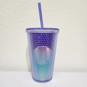 Starbucks 2021 Purple Blue Ombre Studded Cold Cup Tumbler 16 oz - Picture 1 of 4