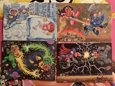 Garbage Pail Kids Superhero Battles 2014 Series 2 Topps 4 Card Set - Image 1 of 4