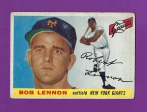 Tarjeta de béisbol Topps 119 1955 Bob Lennon New York Giants en muy buen estado - Imagen 1 de 2