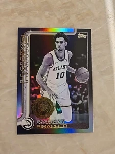 Zaccharie Risacher 2025-26 Topps Flagship Blackout Parallel SP #62 Hawks - Picture 1 of 2