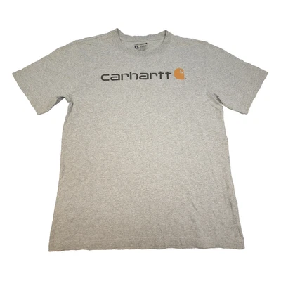 Carhartt Shirt Men MEDIUM Grey Short Sleeve Crew Neck relaxed cotton logo Size M - image 1 of 4