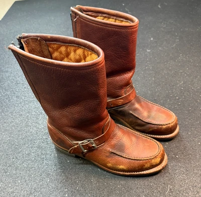 复古 Orvis - 绝缘工程师拉链后皮靴 9 码 — 第 1/4 张图片