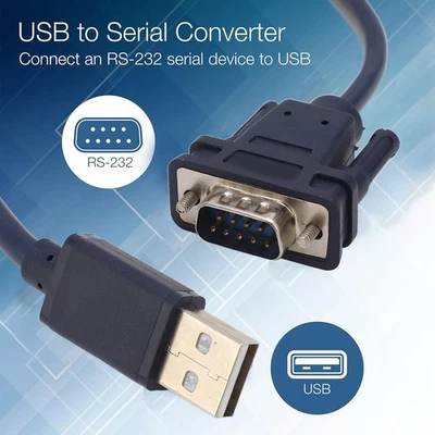 USB To RS232 Converter 1.1 2.0 3.0 Type A To DB9 9 Pin Male Serial For Wind TU - Image 1 of 4